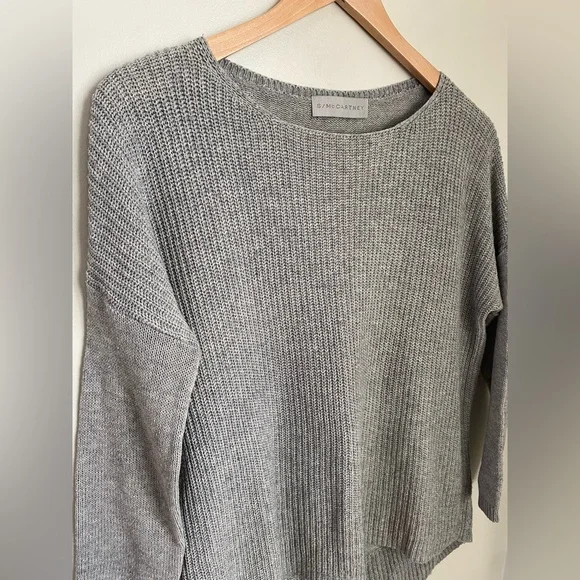Stella McCartney Grey Knit High-Low Sweater Grey Size Medium - Picture 2 of 10